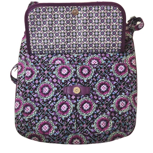 Vera Bradley Zip Hipster Crossbody Bag Lilac Medallion Purple Floral Lightweight - Picture 12 of 16